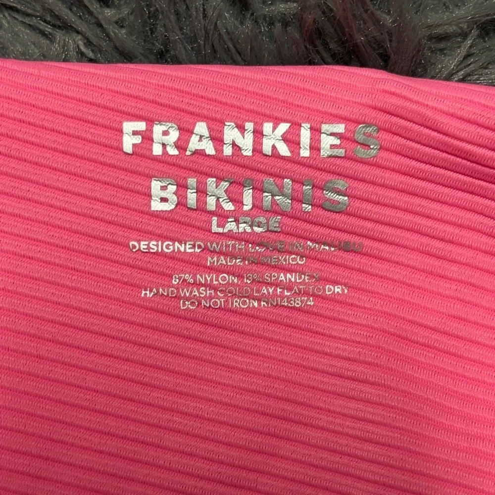 Frankie's Bikinis preppy boho Hot Pink bathing suit Swimwear bottoms large NWT